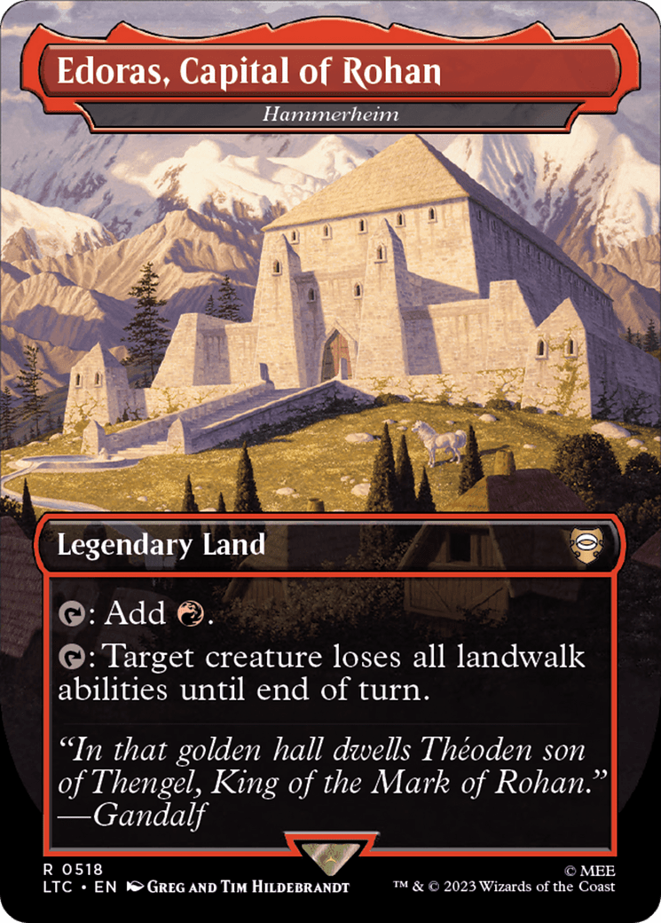 Edoras, Capital of Rohan - Hammerheim (Borderless) [The Lord of the Rings: Tales of Middle-Earth Commander] MTG Single Magic: The Gathering  | Multizone: Comics And Games