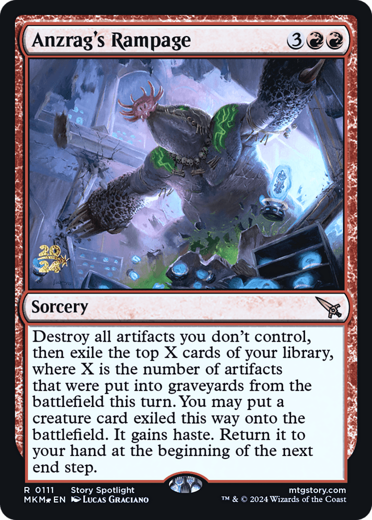 Anzrag's Rampage [Murders at Karlov Manor Prerelease Promos] MTG Single Magic: The Gathering  | Multizone: Comics And Games