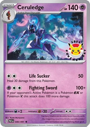 Ceruledge (040/091) (Pokemon Day 2024)(Cosmos Holo) [Scarlet & Violet: Black Star Promos] Pokemon Single Pokémon  | Multizone: Comics And Games