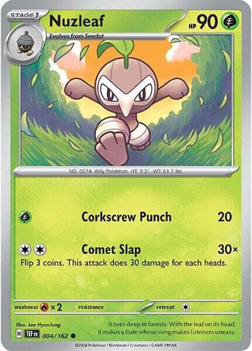 Nuzleaf (004/162) [Scarlet & Violet: Temporal Forces] Pokemon Single Pokémon  | Multizone: Comics And Games