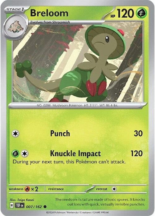Breloom (007/162) [Scarlet & Violet: Temporal Forces] Pokemon Single Pokémon  | Multizone: Comics And Games