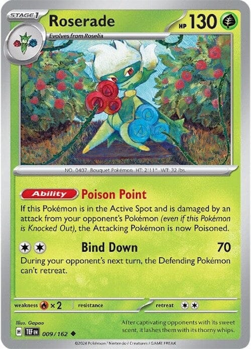 Roserade (009/162) [Scarlet & Violet: Temporal Forces] Pokemon Single Pokémon  | Multizone: Comics And Games