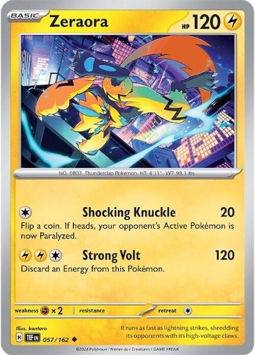 Zeraora (057/162) [Scarlet & Violet: Temporal Forces] Pokemon Single Pokémon  | Multizone: Comics And Games