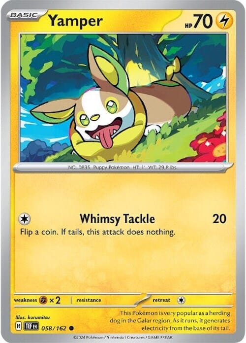 Yamper (058/162) [Scarlet & Violet: Temporal Forces] Pokemon Single Pokémon  | Multizone: Comics And Games