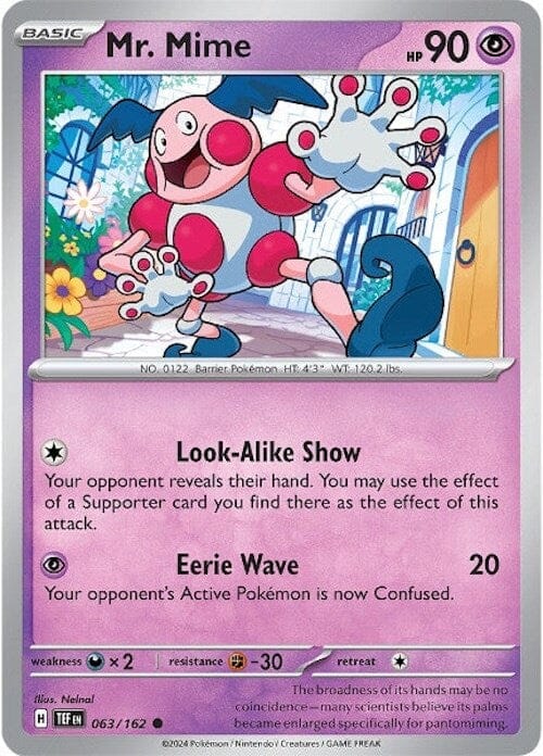Mr. Mime (063/162) [Scarlet & Violet: Temporal Forces] Pokemon Single Pokémon  | Multizone: Comics And Games