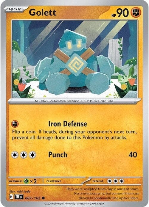 Golett (087/162) [Scarlet & Violet: Temporal Forces] Pokemon Single Pokémon  | Multizone: Comics And Games