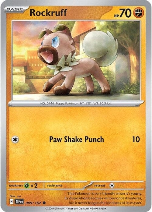 Rockruff (089/162) [Scarlet & Violet: Temporal Forces] Pokemon Single Pokémon  | Multizone: Comics And Games