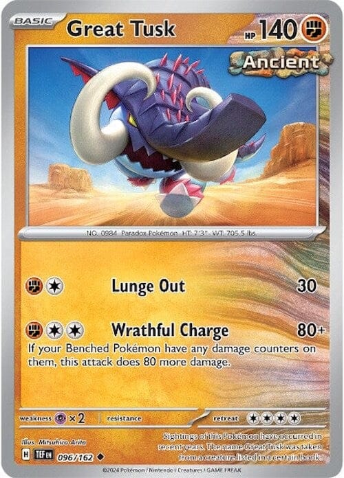 Great Tusk (096/162) [Scarlet & Violet: Temporal Forces] Pokemon Single Pokémon  | Multizone: Comics And Games