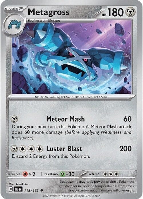 Metagross (115/162) [Scarlet & Violet: Temporal Forces] Pokemon Single Pokémon  | Multizone: Comics And Games