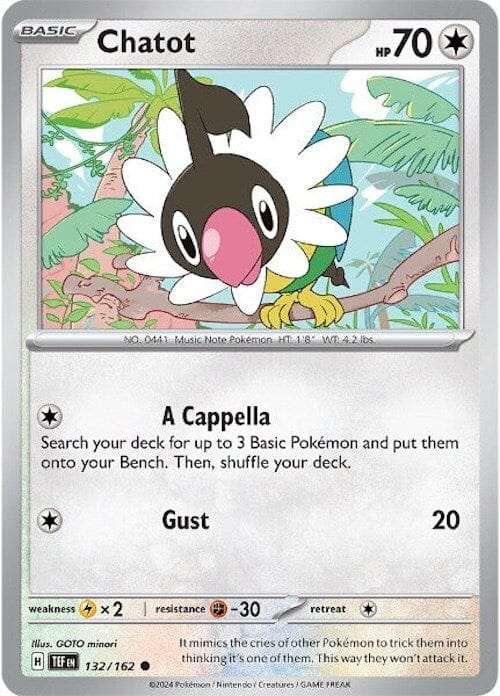 Chatot (132/162) [Scarlet & Violet: Temporal Forces] Pokemon Single Pokémon  | Multizone: Comics And Games