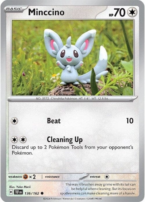 Minccino (136/162) [Scarlet & Violet: Temporal Forces] Pokemon Single Pokémon  | Multizone: Comics And Games