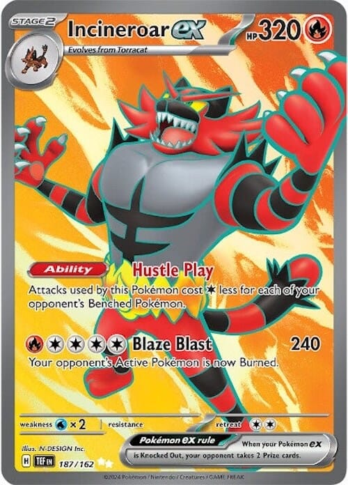 Incineroar ex (187/162) [Scarlet & Violet: Temporal Forces] Pokemon Single Pokémon  | Multizone: Comics And Games