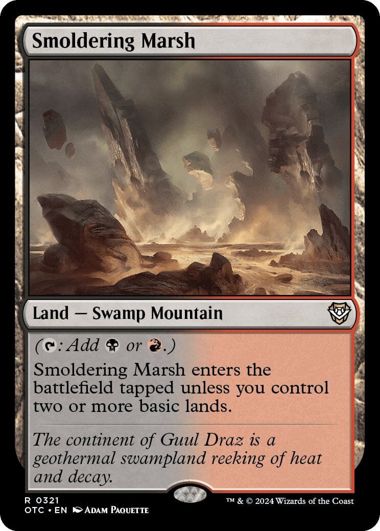 Smoldering Marsh [Outlaws of Thunder Junction Commander] MTG Single Magic: The Gathering  | Multizone: Comics And Games