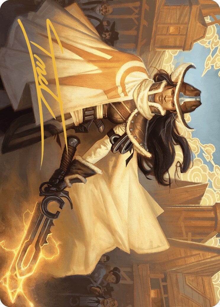 Omenport Vigilante Art Card (Gold-Stamped Signature) [Outlaws of Thunder Junction Art Series] MTG Single Magic: The Gathering  | Multizone: Comics And Games