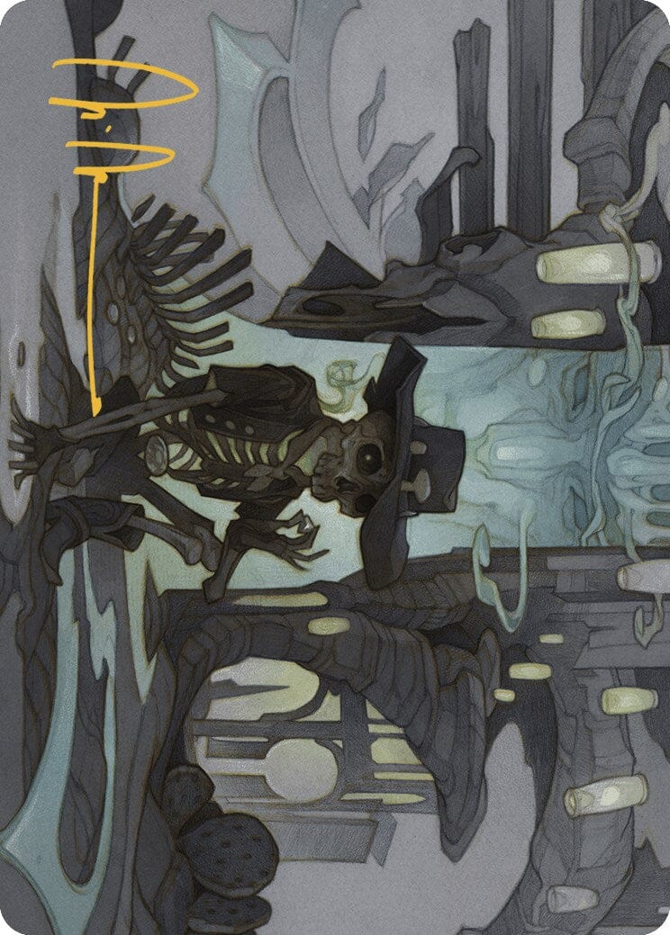 Tinybones Joins Up Art Card (Gold-Stamped Signature) [Outlaws of Thunder Junction Art Series] MTG Single Magic: The Gathering  | Multizone: Comics And Games
