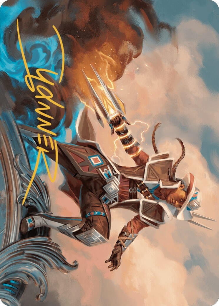 Annie Flash, the Veteran Art Card (Gold-Stamped Signature) [Outlaws of Thunder Junction Art Series] MTG Single Magic: The Gathering  | Multizone: Comics And Games