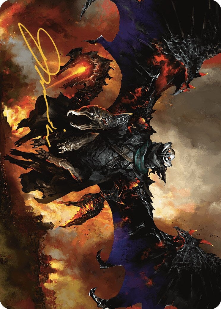 Akul the Unrepentant Art Card (Gold-Stamped Signature) [Outlaws of Thunder Junction Art Series] MTG Single Magic: The Gathering  | Multizone: Comics And Games