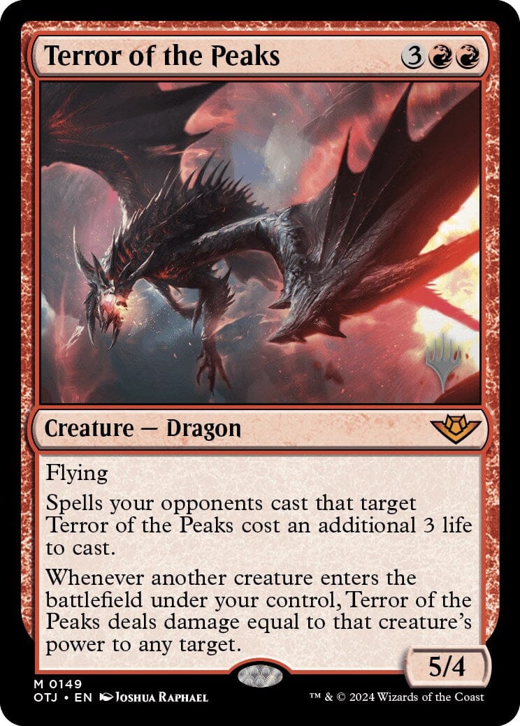 Terror of the Peaks (Promo Pack) [Outlaws of Thunder Junction Promos] MTG Single Magic: The Gathering  | Multizone: Comics And Games
