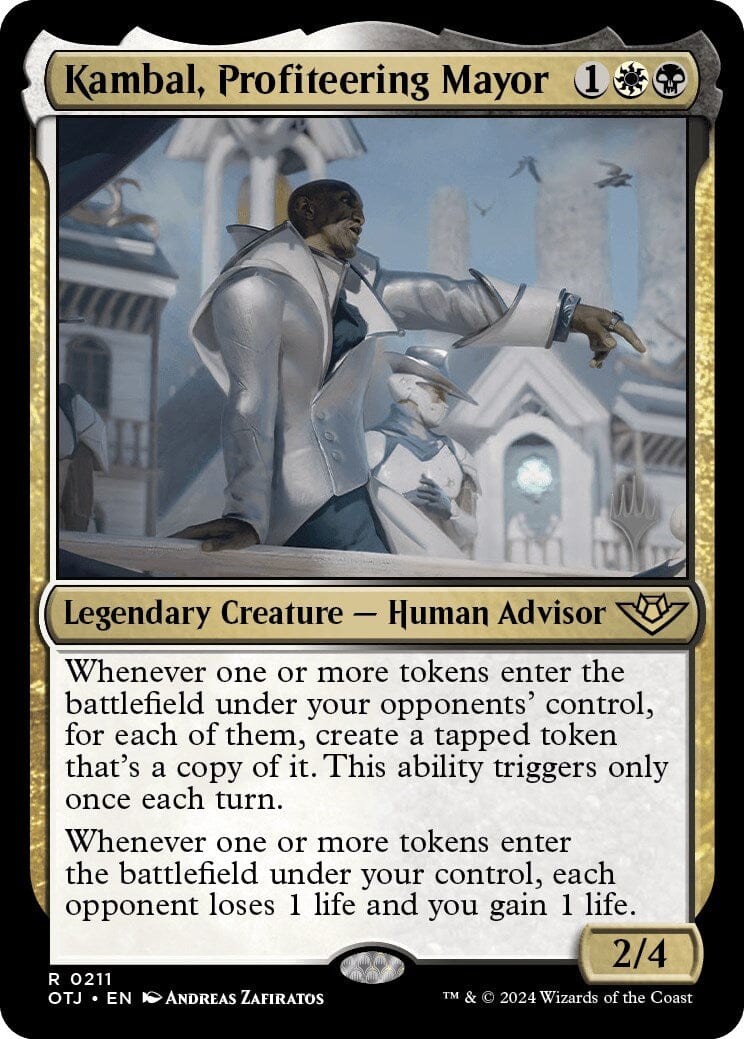 Kambal, Profiteering Mayor (Promo Pack) [Outlaws of Thunder Junction Promos] MTG Single Magic: The Gathering  | Multizone: Comics And Games