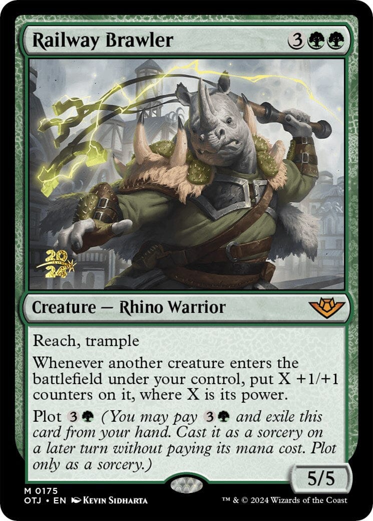 Railway Brawler [Outlaws of Thunder Junction Prerelease Promos] MTG Single Magic: The Gathering  | Multizone: Comics And Games