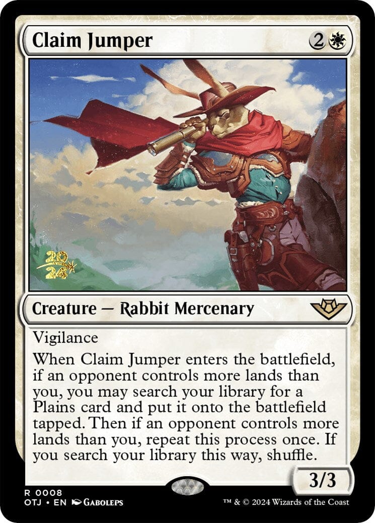 Claim Jumper [Outlaws of Thunder Junction Prerelease Promos] MTG Single Magic: The Gathering  | Multizone: Comics And Games