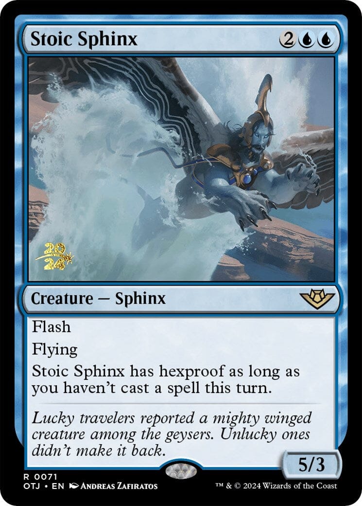 Stoic Sphinx [Outlaws of Thunder Junction Prerelease Promos] MTG Single Magic: The Gathering  | Multizone: Comics And Games