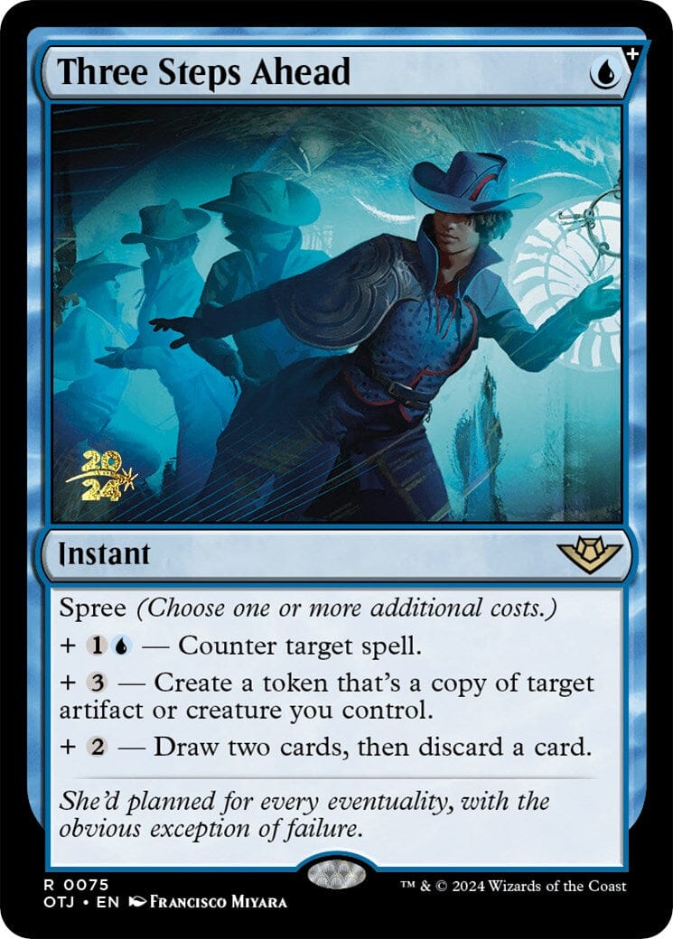 Three Steps Ahead [Outlaws of Thunder Junction Prerelease Promos] MTG Single Magic: The Gathering  | Multizone: Comics And Games