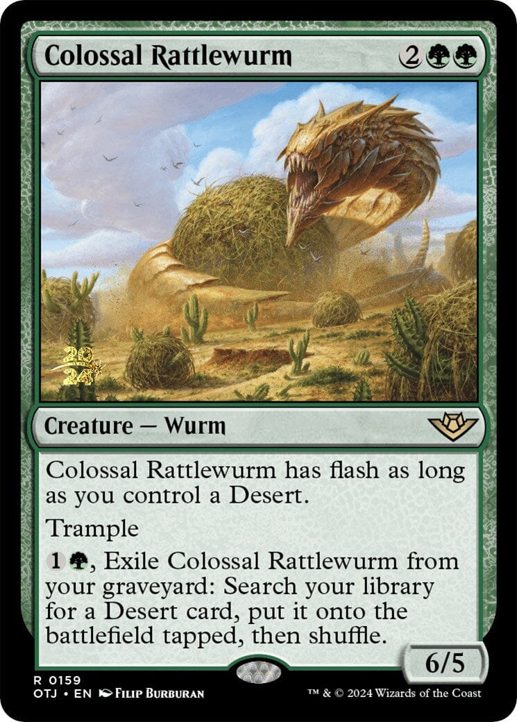 Colossal Rattlewurm [Outlaws of Thunder Junction Prerelease Promos] MTG Single Magic: The Gathering  | Multizone: Comics And Games