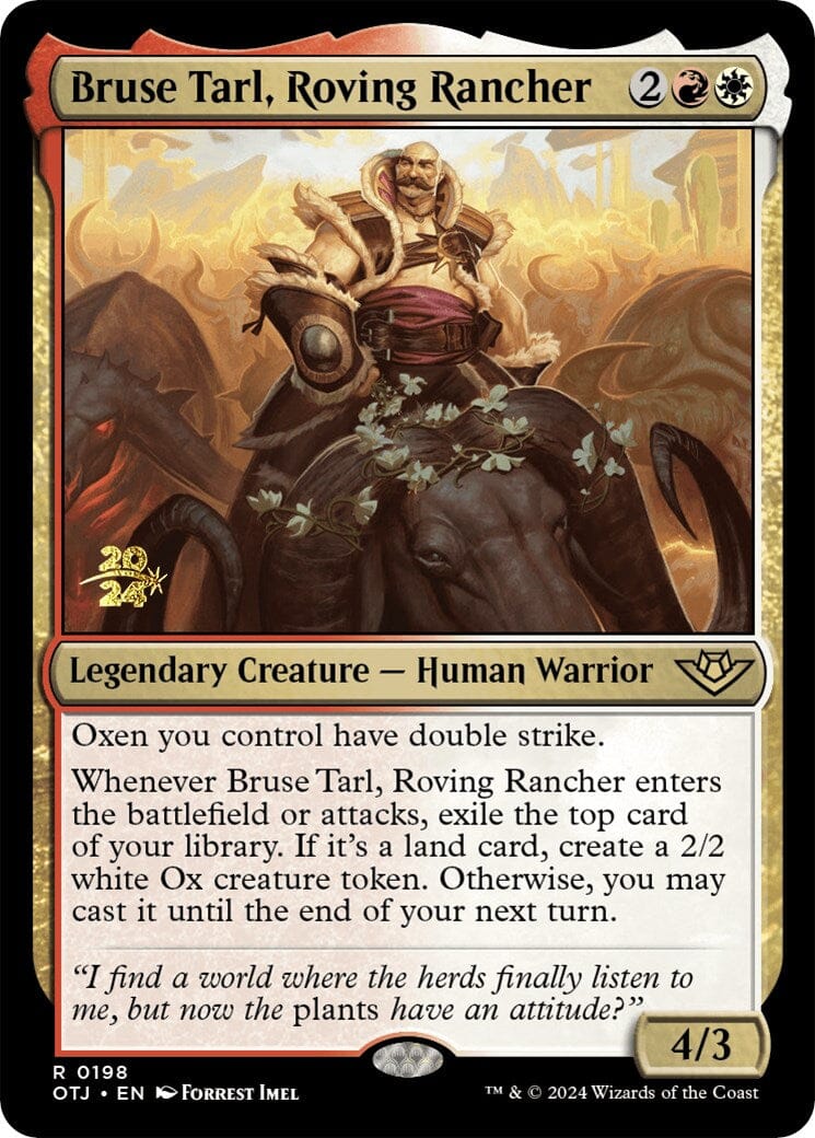 Bruse Tarl, Roving Rancher [Outlaws of Thunder Junction Prerelease Promos] MTG Single Magic: The Gathering  | Multizone: Comics And Games