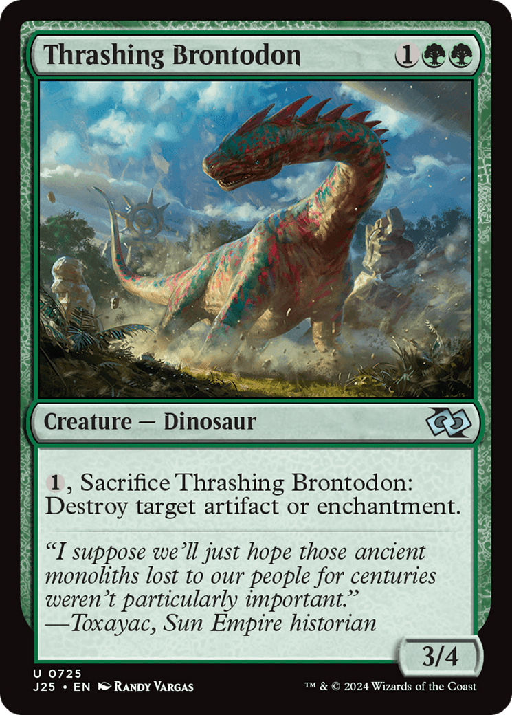 Thrashing Brontodon [Foundations Jumpstart] MTG Single Magic: The Gathering  | Multizone: Comics And Games