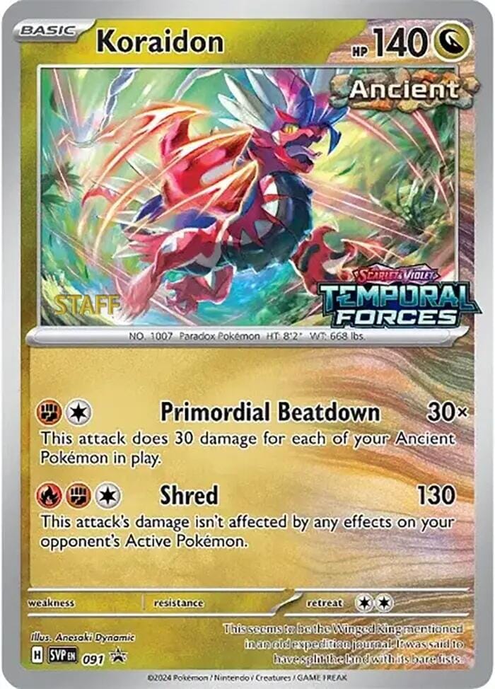 Koraidon (091) (Stamped) (Staff) [Scarlet & Violet: Black Star Promos] Pokemon Single Pokémon  | Multizone: Comics And Games