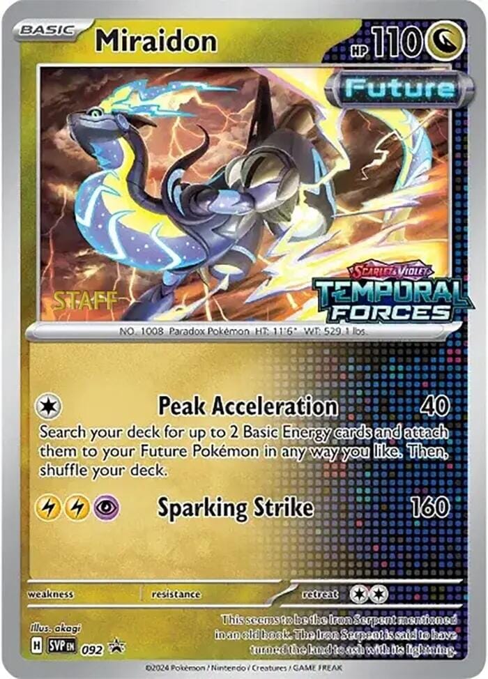 Miraidon (092) (Stamped) (Staff) [Scarlet & Violet: Black Star Promos] Pokemon Single Pokémon  | Multizone: Comics And Games