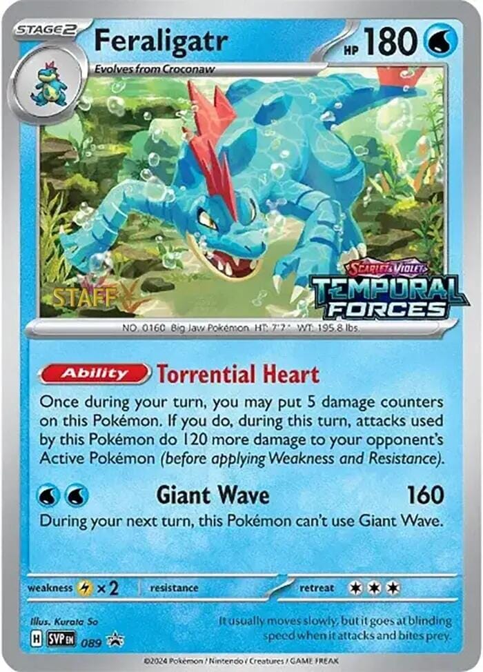 Feraligatr (089) (Staff Prerelease Promo) [Scarlet & Violet: Black Star Promos] Pokemon Single Pokémon  | Multizone: Comics And Games