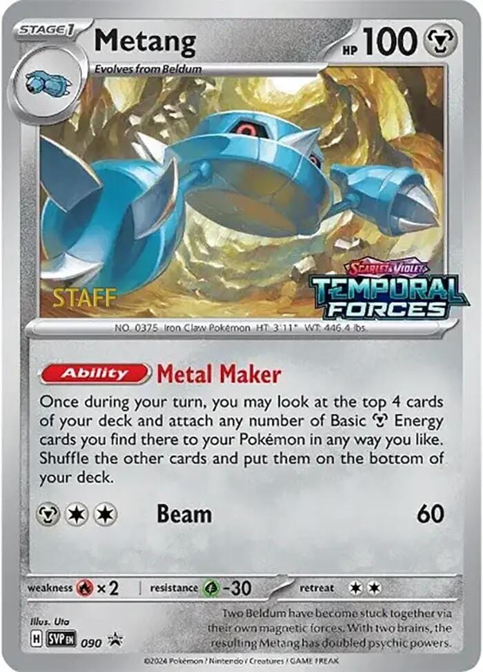 Metang (090) (Staff Prerelease Promo) [Scarlet & Violet: Black Star Promos] Pokemon Single Pokémon  | Multizone: Comics And Games