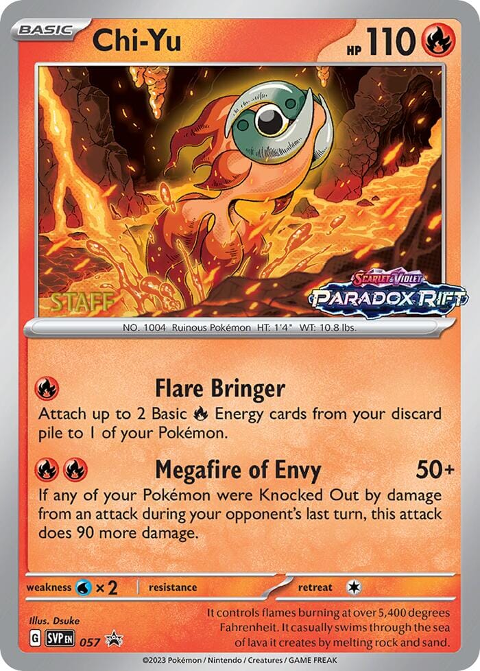 Chi-Yu (057) (Staff Prerelease Promo) [Scarlet & Violet: Black Star Promos] Pokemon Single Pokémon  | Multizone: Comics And Games