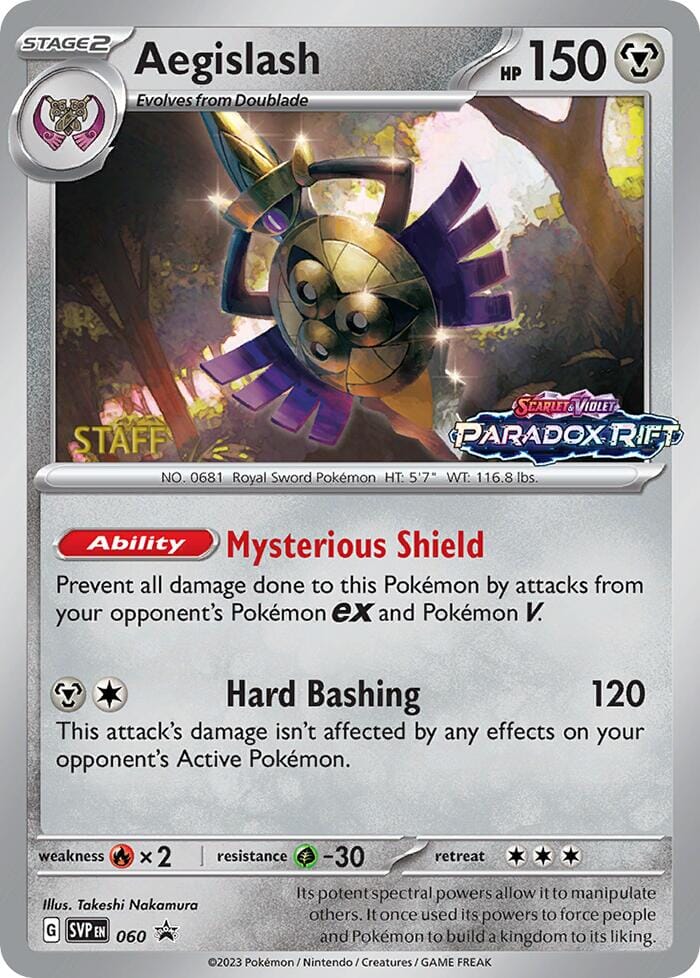 Aegislash (060) (Staff Prerelease Promo) [Scarlet & Violet: Black Star Promos] Pokemon Single Pokémon  | Multizone: Comics And Games