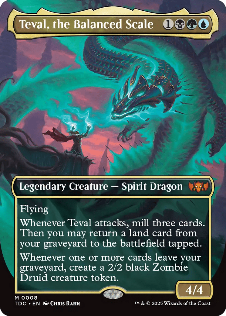 Teval, the Balanced Scale (Borderless) [Tarkir: Dragonstorm Commander] MTG Single Magic: The Gathering  | Multizone: Comics And Games