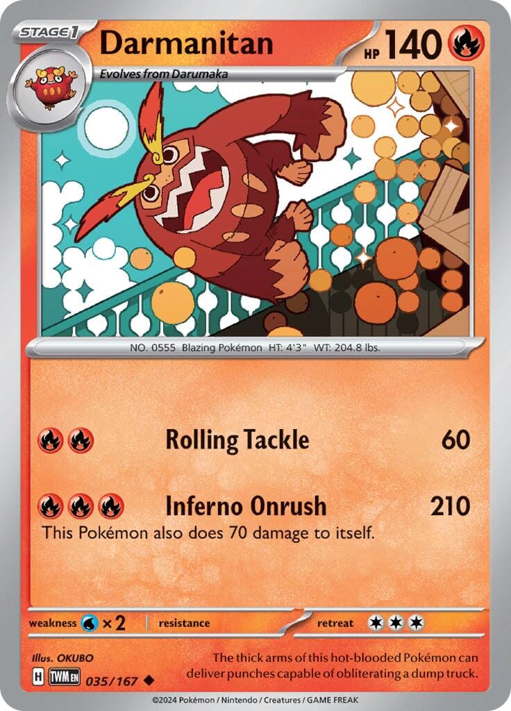 Darmanitan (035/167) [Scarlet & Violet: Twilight Masquerade] Pokemon Single Pokémon  | Multizone: Comics And Games