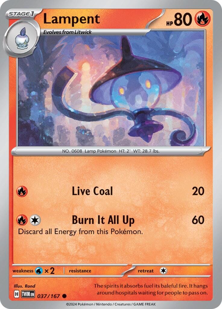 Lampent (037/167) [Scarlet & Violet: Twilight Masquerade] Pokemon Single Pokémon  | Multizone: Comics And Games
