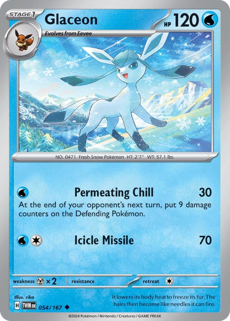 Glaceon (054/167) [Scarlet & Violet: Twilight Masquerade] Pokemon Single Pokémon  | Multizone: Comics And Games