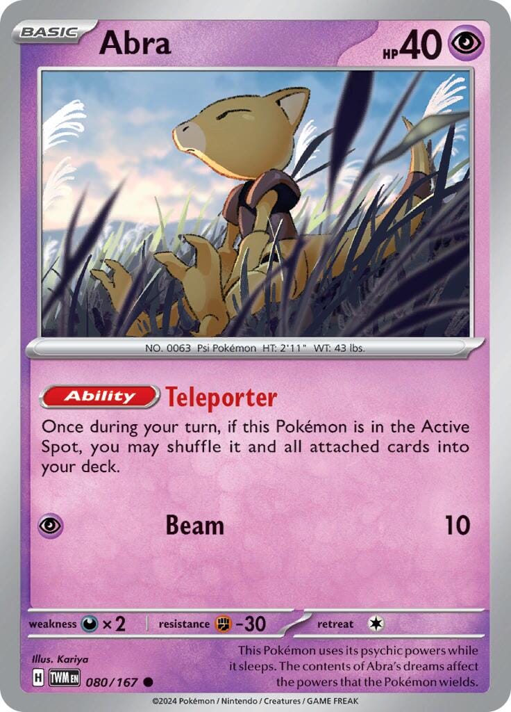 Abra (080/167) [Scarlet & Violet: Twilight Masquerade] Pokemon Single Pokémon  | Multizone: Comics And Games