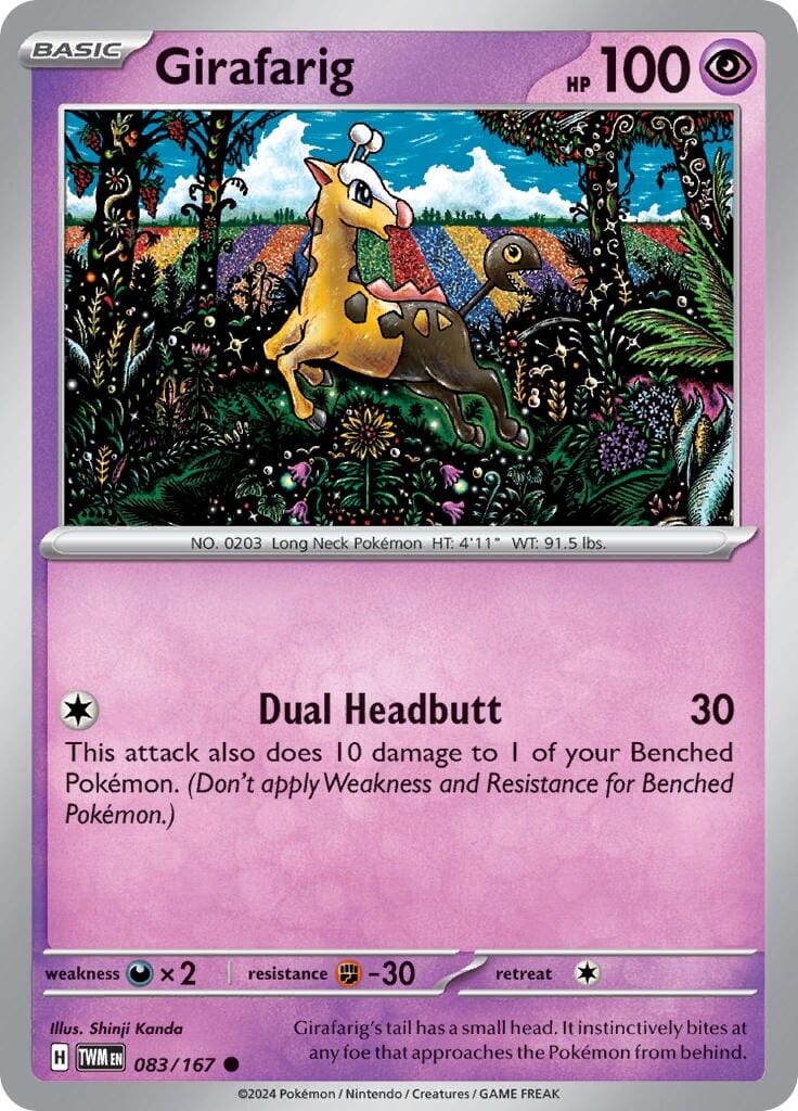 Girafarig (083/167) [Scarlet & Violet: Twilight Masquerade] Pokemon Single Pokémon  | Multizone: Comics And Games