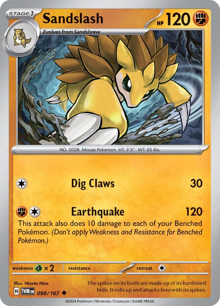 Sandslash (098/167) [Scarlet & Violet: Twilight Masquerade] Pokemon Single Pokémon  | Multizone: Comics And Games