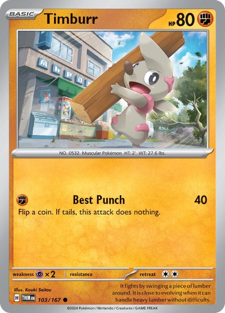 Timburr (103/167) [Scarlet & Violet: Twilight Masquerade] Pokemon Single Pokémon  | Multizone: Comics And Games