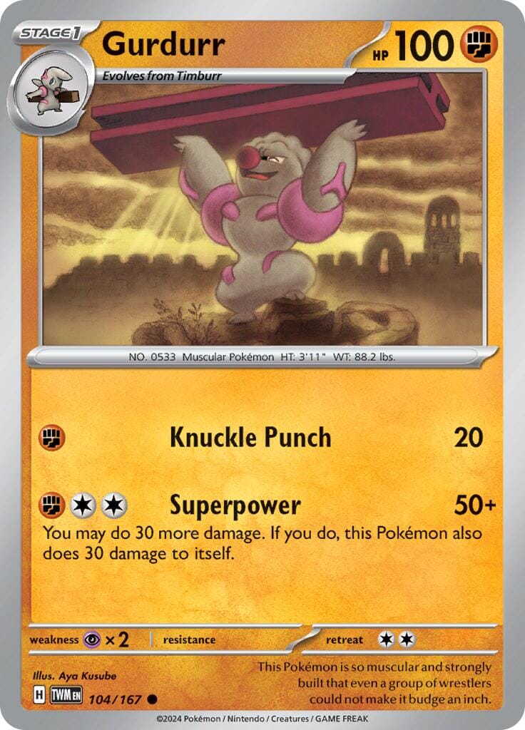 Gurdurr (104/167) [Scarlet & Violet: Twilight Masquerade] Pokemon Single Pokémon  | Multizone: Comics And Games