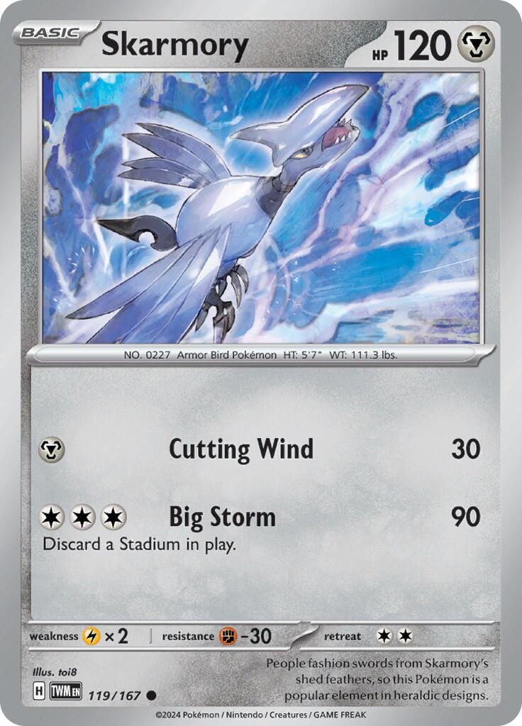Skarmory (119/167) [Scarlet & Violet: Twilight Masquerade] Pokemon Single Pokémon  | Multizone: Comics And Games