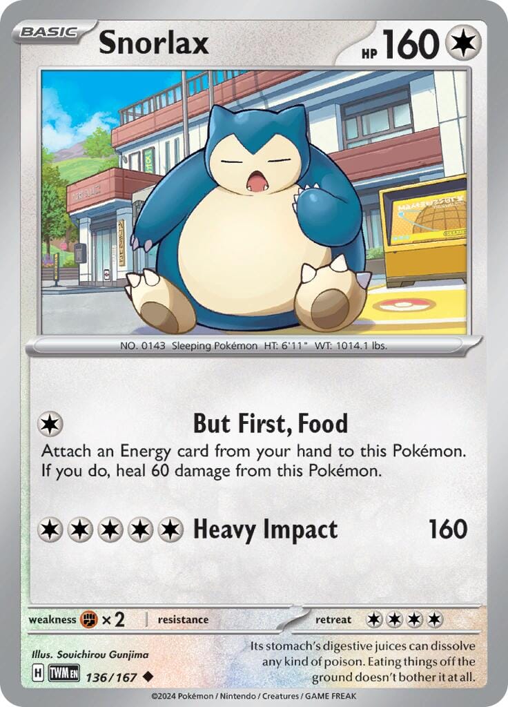 Snorlax (136/167) [Scarlet & Violet: Twilight Masquerade] Pokemon Single Pokémon  | Multizone: Comics And Games