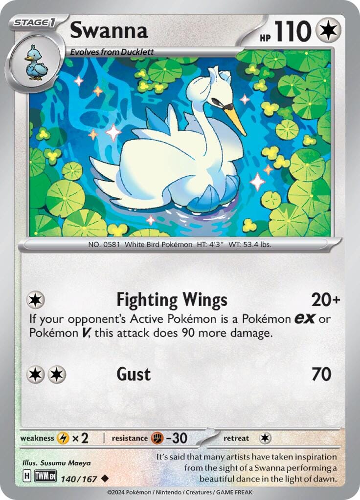 Swanna (140/167) [Scarlet & Violet: Twilight Masquerade] Pokemon Single Pokémon  | Multizone: Comics And Games