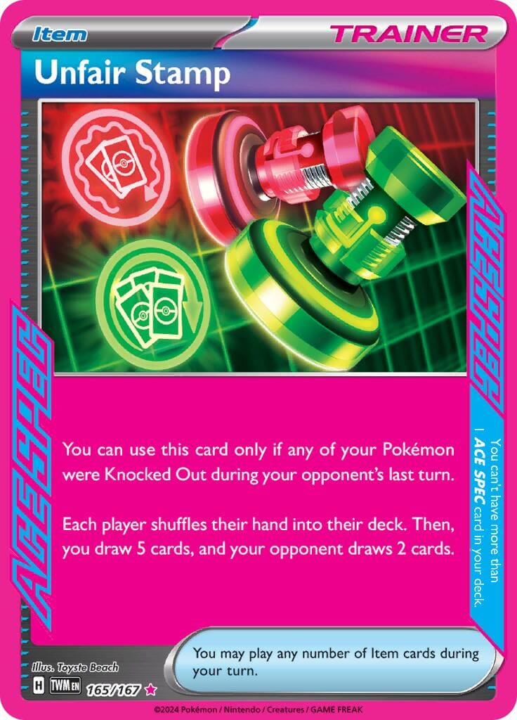 Unfair Stamp (165/167) [Scarlet & Violet: Twilight Masquerade] Pokemon Single Pokémon  | Multizone: Comics And Games