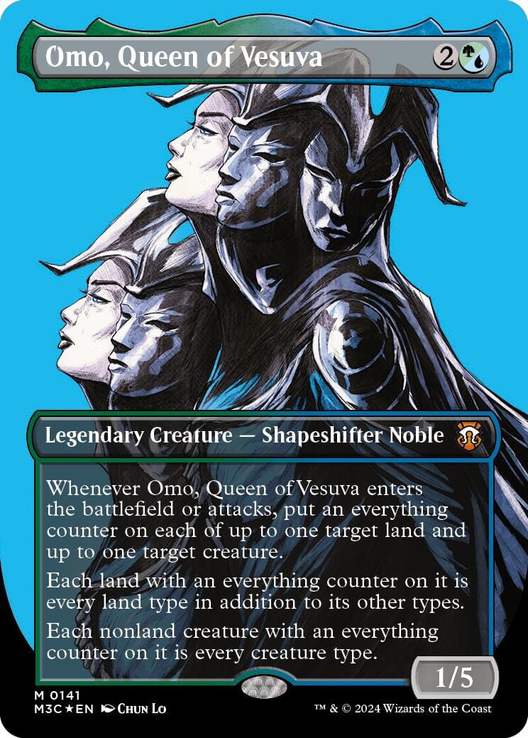 Omo, Queen of Vesuva (Borderless) (Ripple Foil) [Modern Horizons 3 Commander] MTG Single Magic: The Gathering  | Multizone: Comics And Games